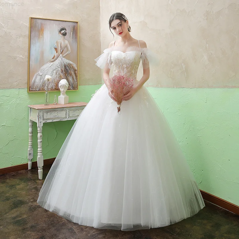 

2024 Main Wedding Dress New Bridal Women's Sen Series One Shoulder Simple French Super Immortal Appearance Skinny Outward Yarn