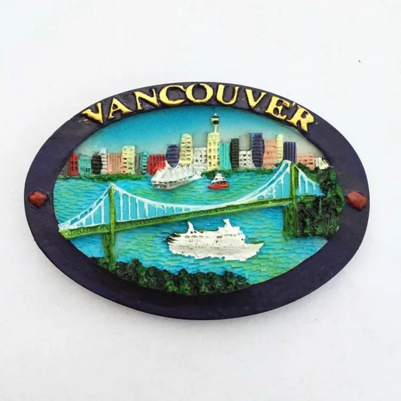 Lions Gate Bridge Vancouver Canada 3D Scenic Tourist Souvenir Magnets Creative Refrigerator Stickers