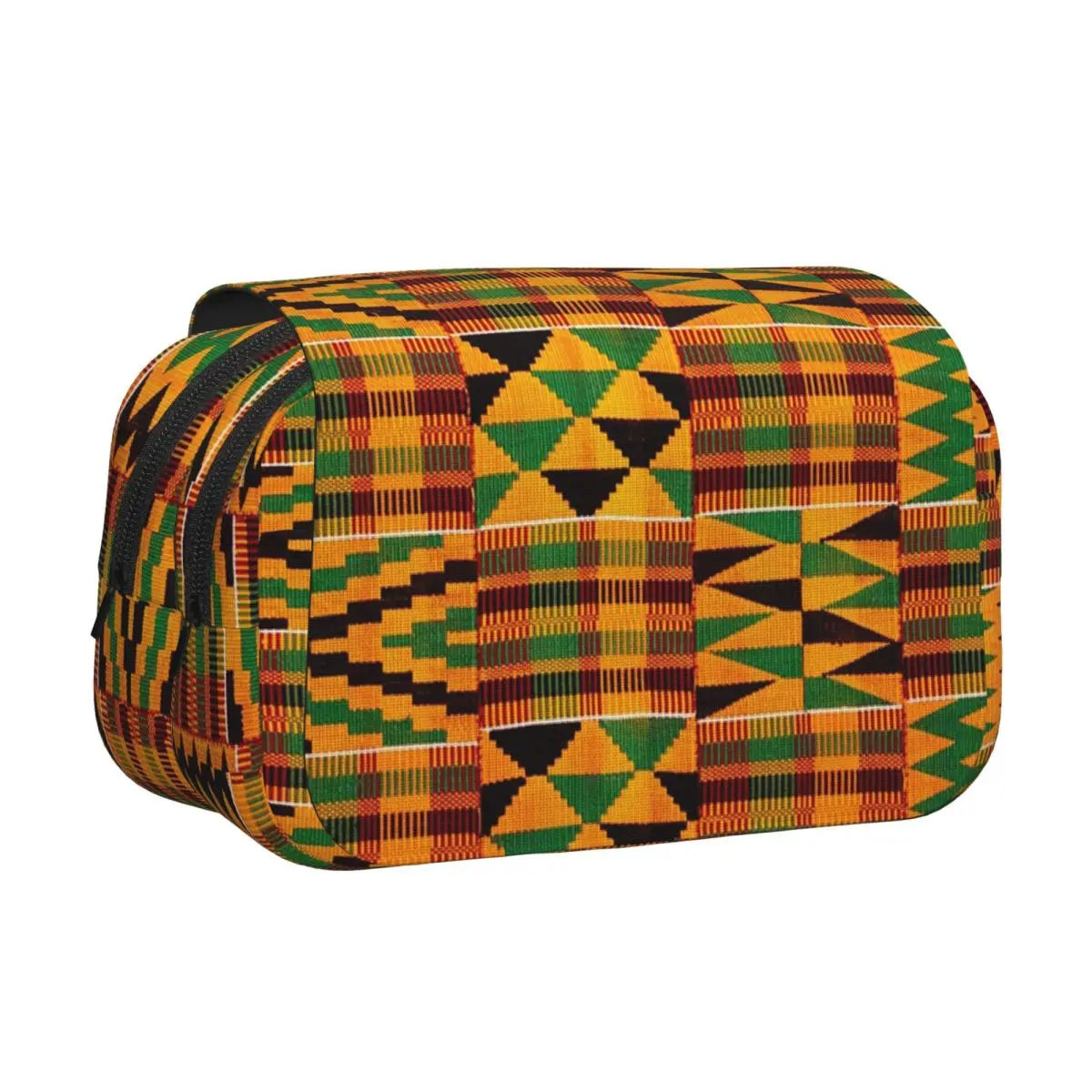 African Pattern Authentic Kente Cloth Pattern African Ghana Design Pencil Case Pen Holder Hard Shell Pen Box Pencil Bag