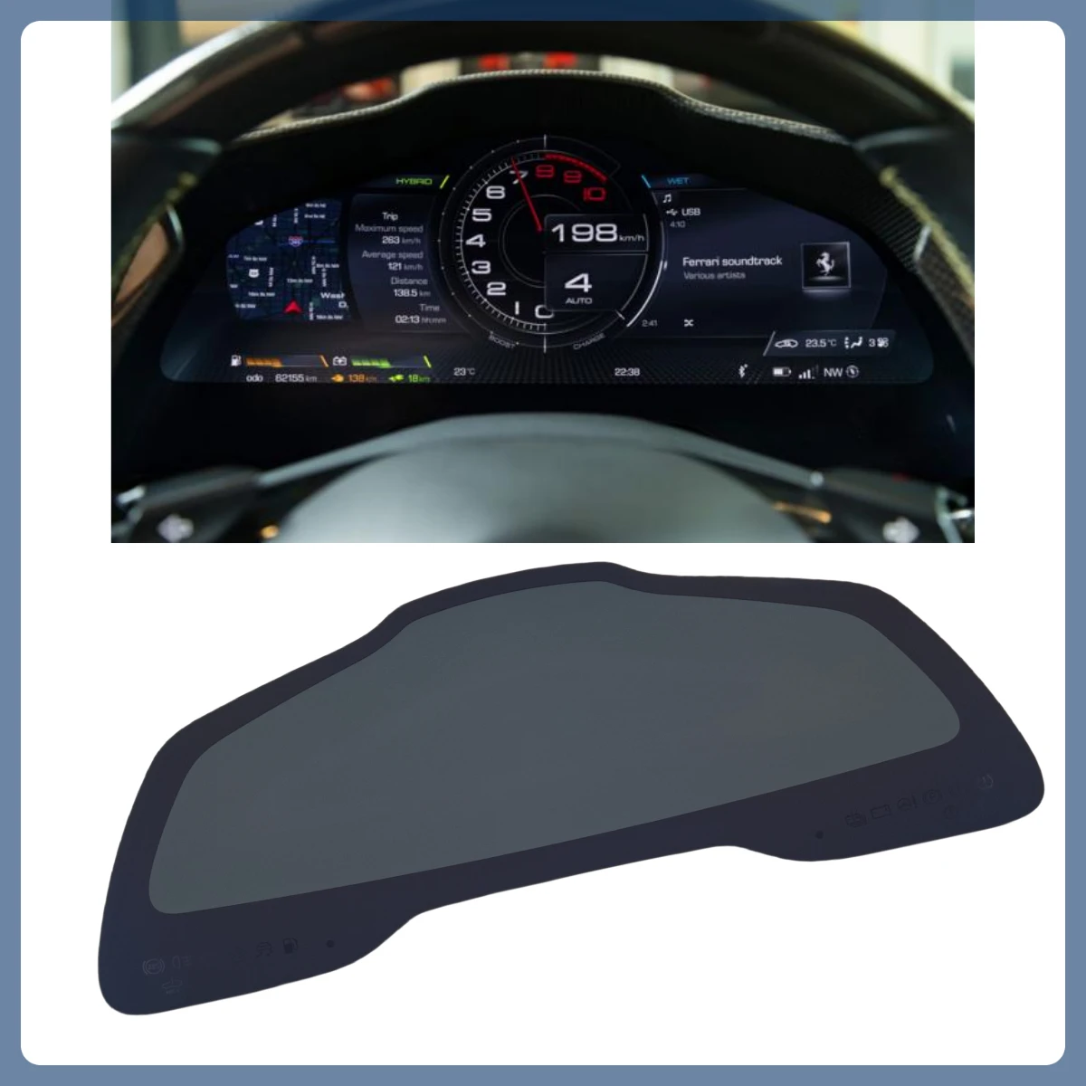 

LBL-VLIT3T01-01AD0 LCD Display for Ferrari SF90 Stradale Spider Instrument Cluster 2020 2021 2022 2023 Repair