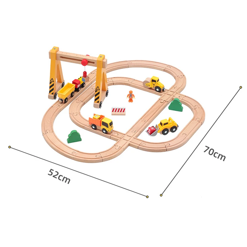 Wooden Hanging Tower Track Set Is Compatible With All Brands Of Railway Toys Road Accessories Assembly For Children Gifts PD60