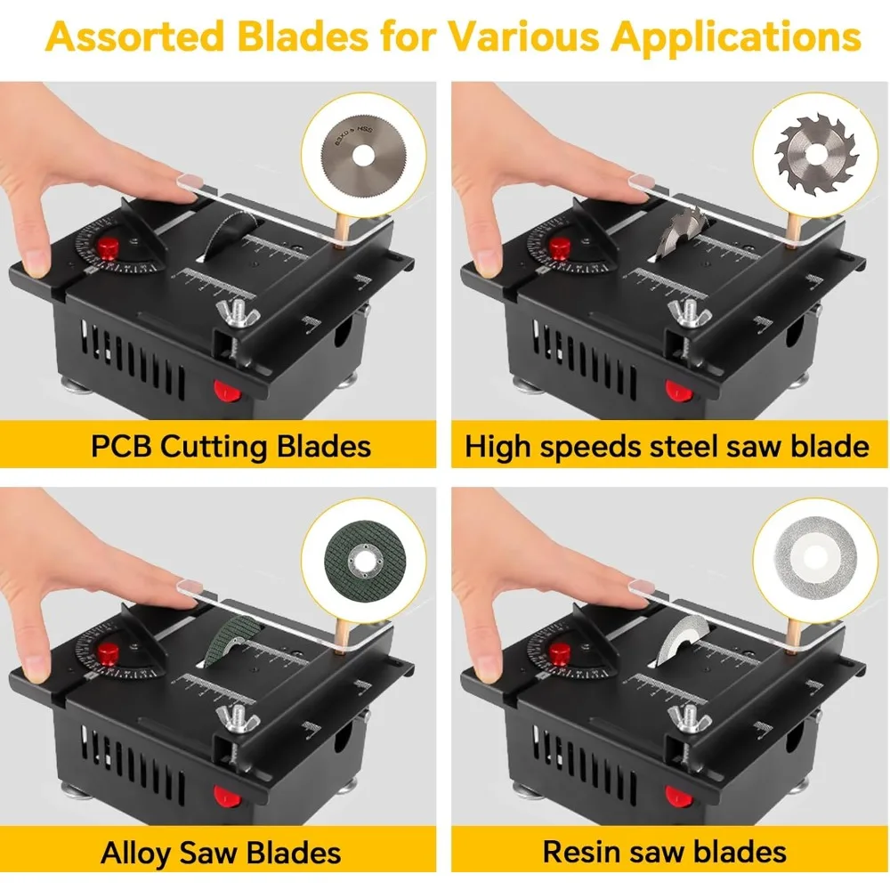 Mini Multi-Functional Table Saw for Crafts &Wood Cutting, Angle Adjustable with More Accessories -(10" Table Saw-Pro Kit)