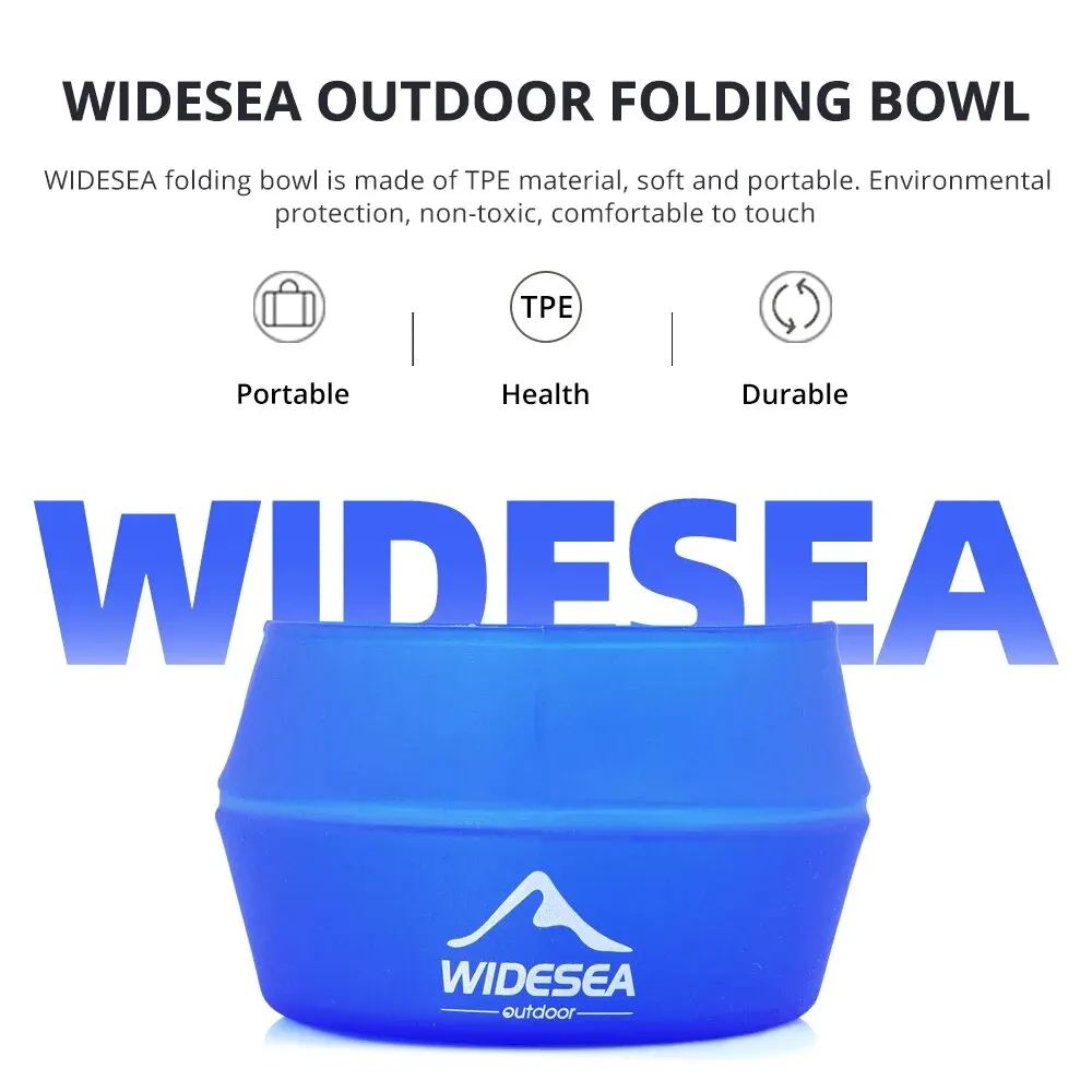 Widesea Camping 250ml Miękki składany kubek Zastawa stołowa Naczynia kuchenne Przenośny uchwyt Kieszonka na zewnątrz Miska Turystyka Kubek Piesze wycieczki Plecak TPE — zdjęcie 4