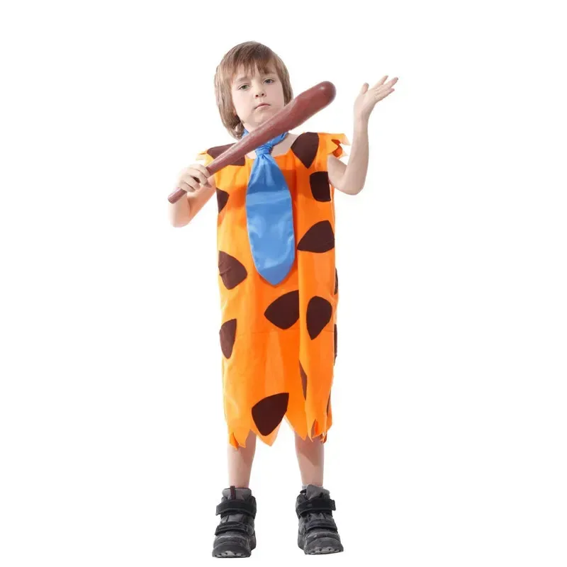 Fred Cosplay Anime  Costumes Adult Kid Primitive Savages  Orange Colthing Carnival Party Halloween SFFS452SFSDFX32025