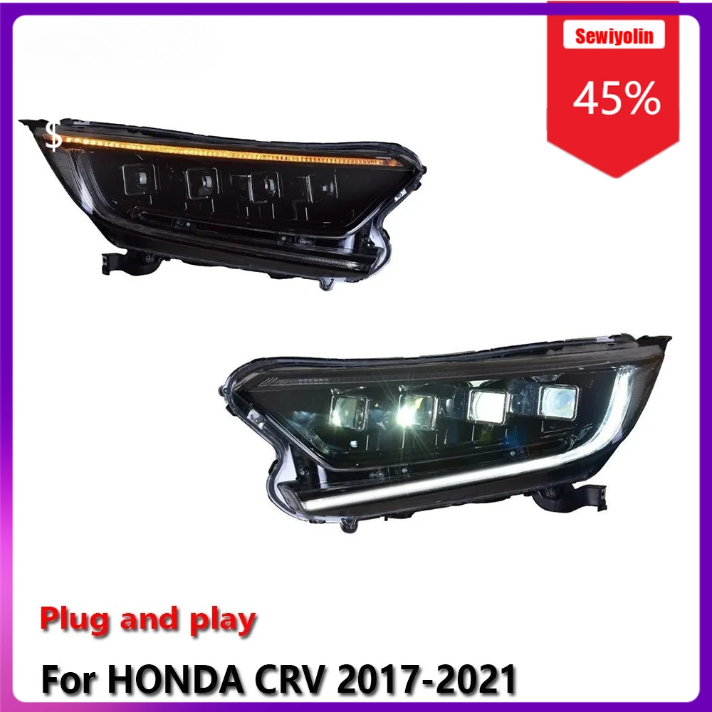 

Sewiyolin Car LED Lamp Headlight Assemblies For HONDA CRV 2017-2021 Fog DRL Brake Turn Signal Lamp