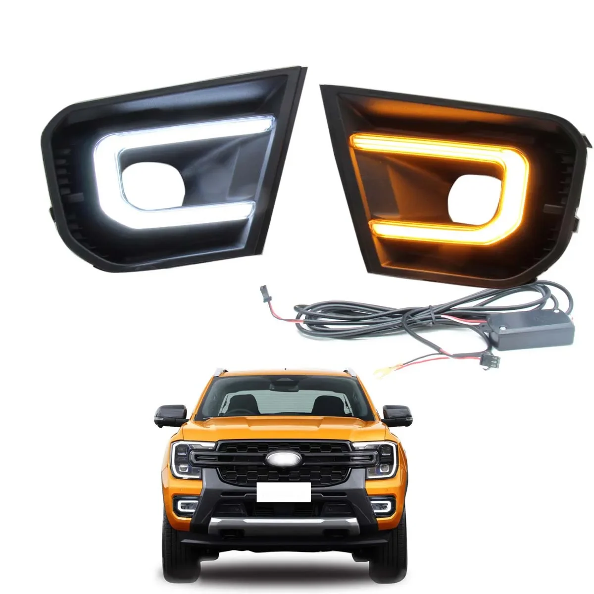 

1 Pair led Front Bumper Fog lights Foglight Turn signal for Ford RANGER T9 Wildtrak 2022 2023