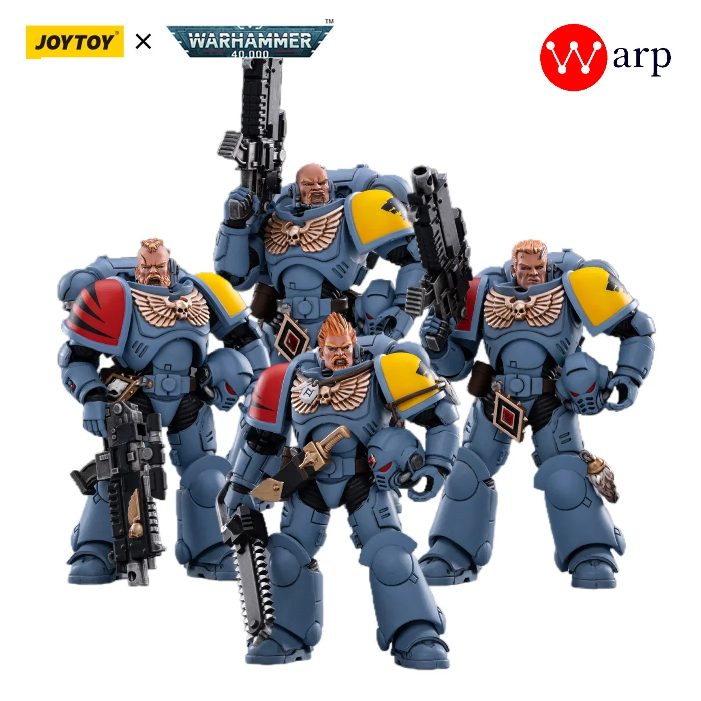 

JOYTOY Warhammer 40k 1/18 Action Figures Space Wolves Battle Pack Hunter Squad Anime Military Model Toy For Gift Dorm Decoration