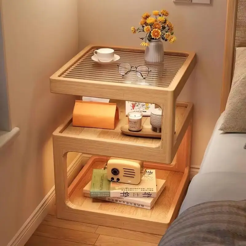 

Bedside Table Shelf Log Household Bedroom2024New Bedside Locker Substitute Storage Table