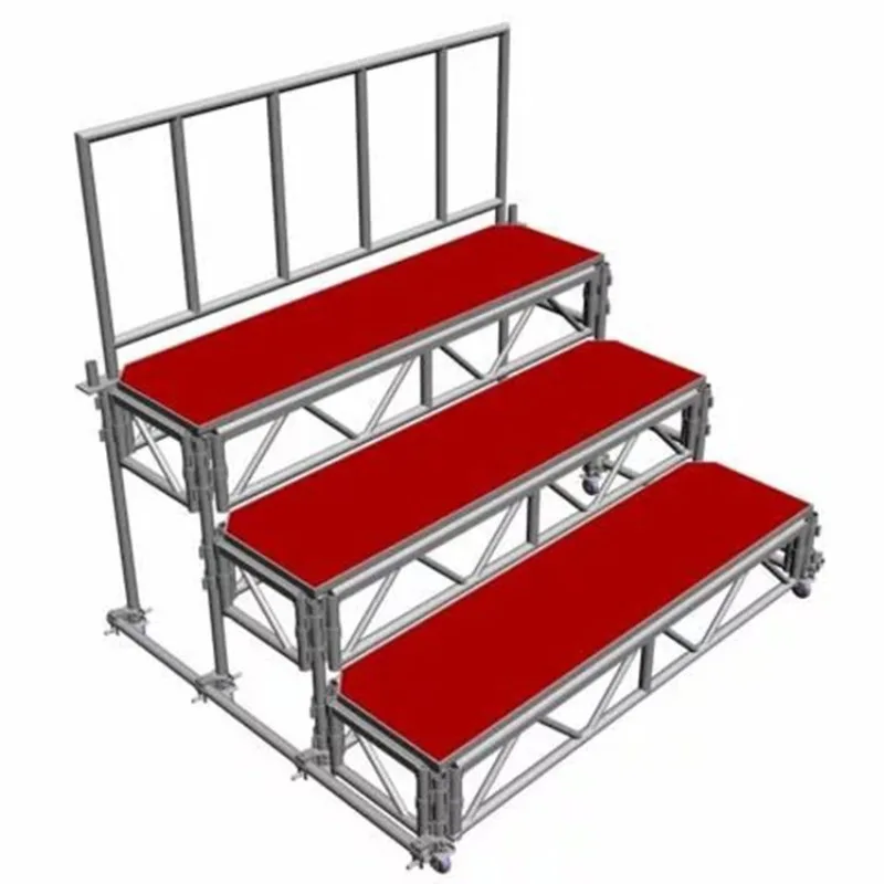 All-aluminum choral stage, large choral conductor, movable folding staircase, school group photo, step music rehearsal