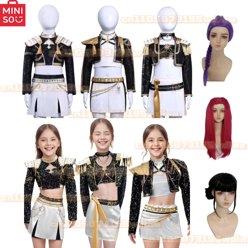 

MINISO Kids KPop Demon Hunter Rumi Cosplay Costume DressUp Set Kids Stage RolePlay Costume Halloween Role Playing kids cosplay