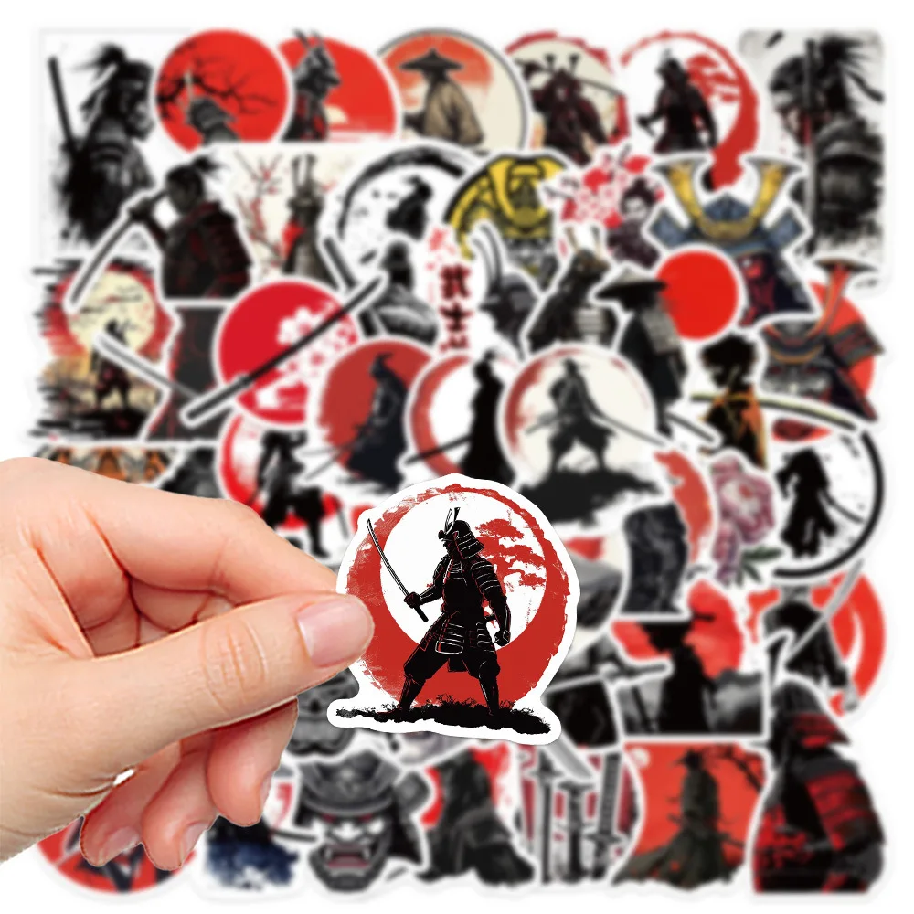 50pcs Japanese Bushido Series Graffiti Stickers Suitable for Helmets Desktop Wall Decoration DIY Sticker Pack Wholesale