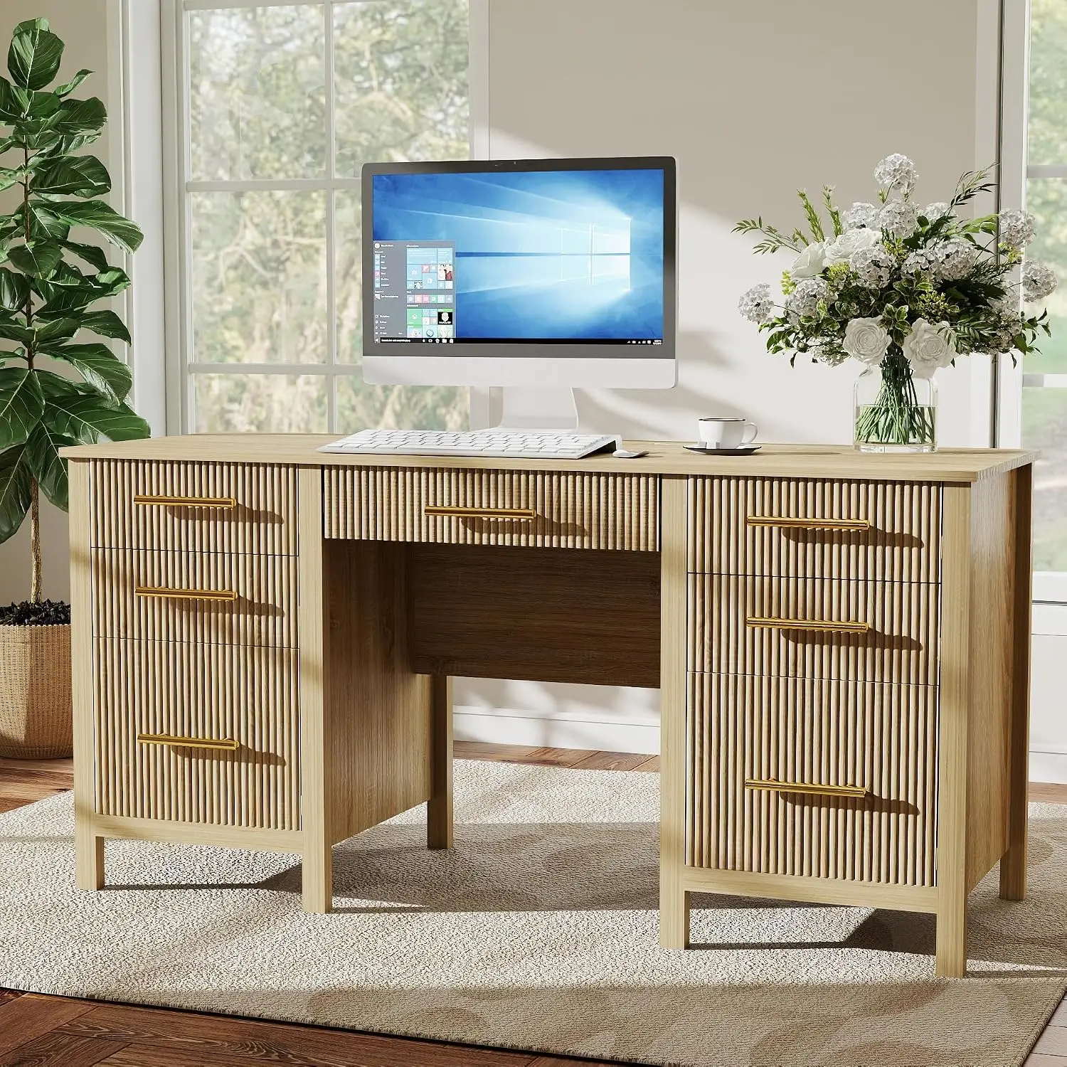 Oak Executive Desk 60