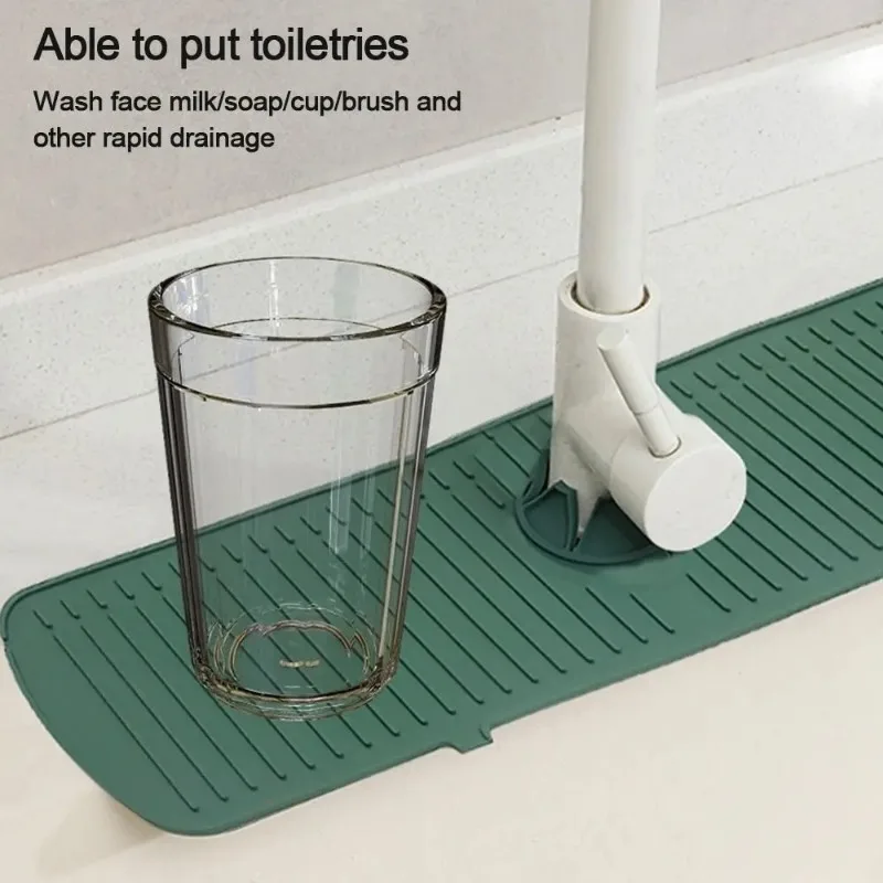 Silikon-Wasserhahnmatte, großes Waschbecken, Spritzschutz, Arbeitsplattenschutz, Badezimmer, Wasserwellen, Wasserhahn, Wasserfänger-Matte – Detail 8