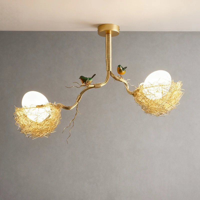 Nordic Country Creative Bird's Nest LED Pendant Light Personality Design Decorative Restaurant Corridor Kitchen Art Hanging Lamp
