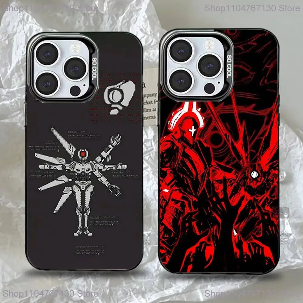 Чехол для телефона U-Ultrakill для iPhone 16,15,14,13,12,11, Pro, Max, Plus, Mini, XS, SE, черный матовый жесткий бампер с защитой от падения