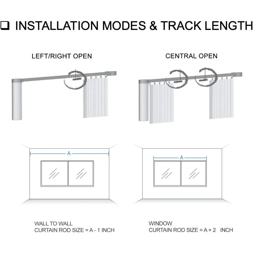 Smart Curtain Rod, Automatic Curtain, Compatible with Alexa, Google Home, Smart Life App, Customizable Length (6.5 ft)