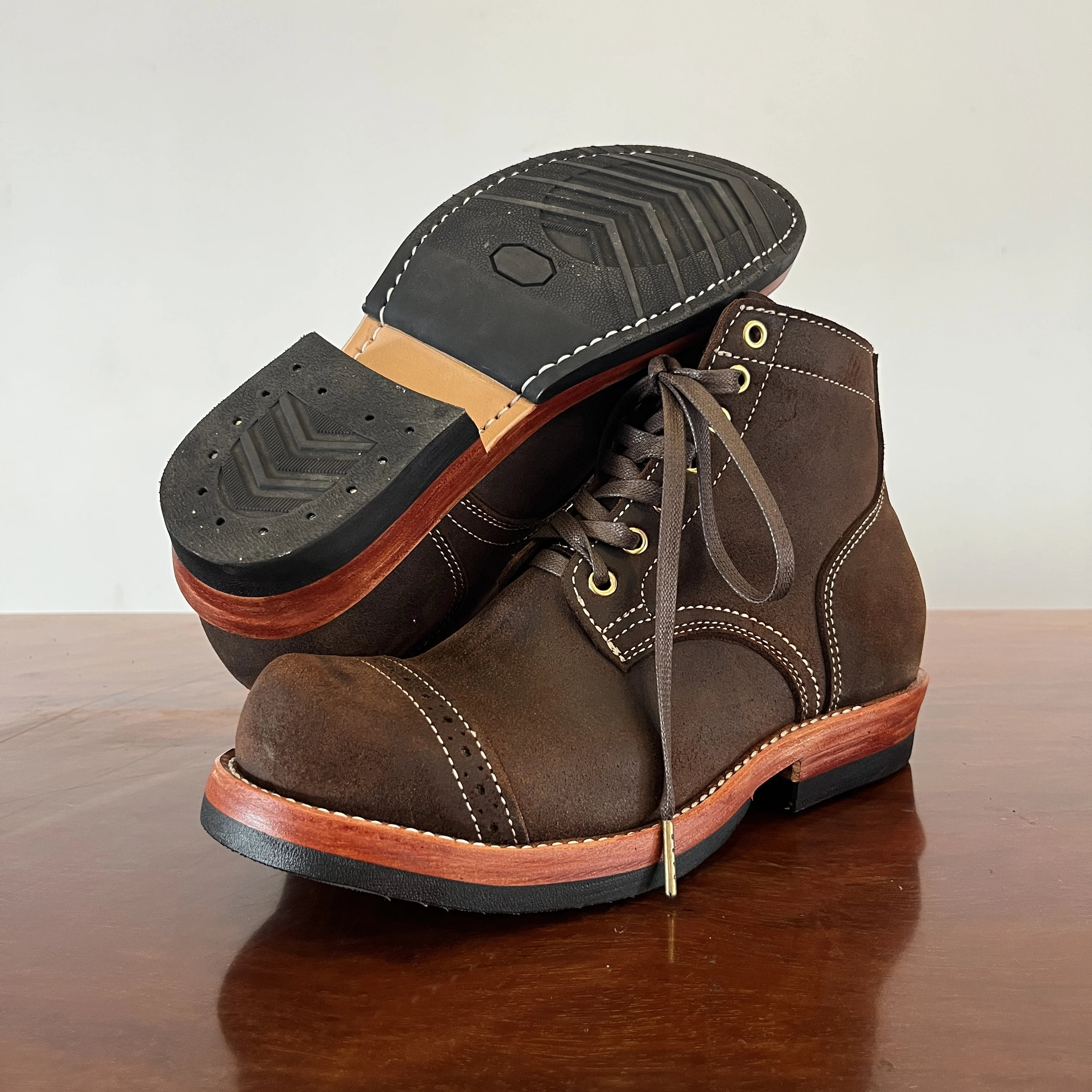 AL48 RockCanRoll Super Quality Size 35-52 Handmade Goodyear Welted Durable Italian Cowhide Boot Footwear