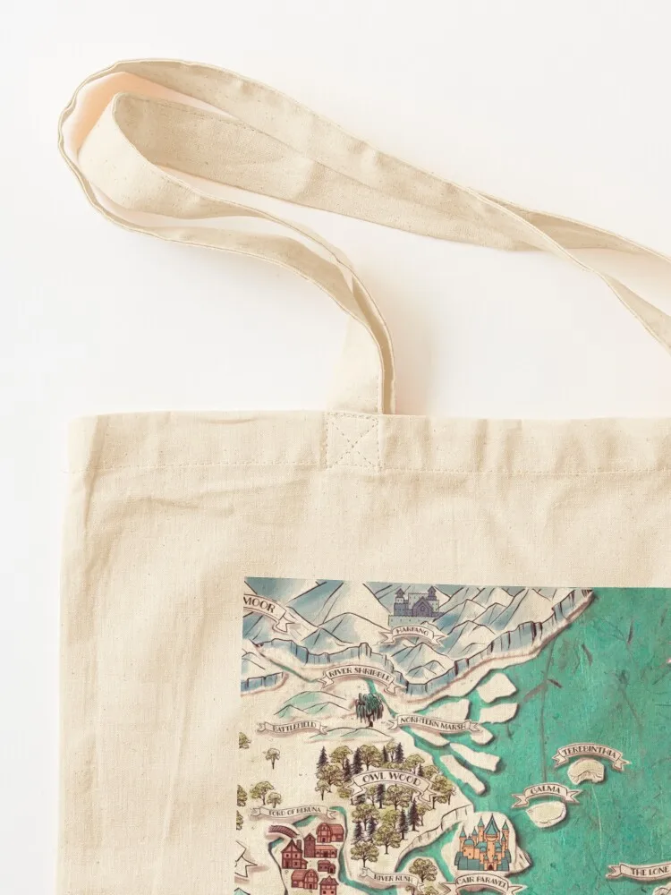 خريطة حقيبة حمل نارنيا، حقائب قابلة لإعادة الاستخدام، حقيبة قابلة للطي وقابلة لإعادة الاستخدام، حقيبة تسوق للنساء #3