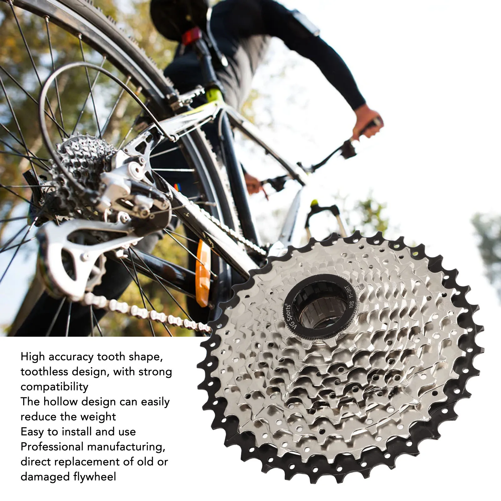 عجلة حرة للدراجة 10 سرعات 11-36T عالية القوة من الفولاذ المتين لسرعة الدراجة مجوفة سهلة الاستخدام لاستبدال ركوب الدراجات