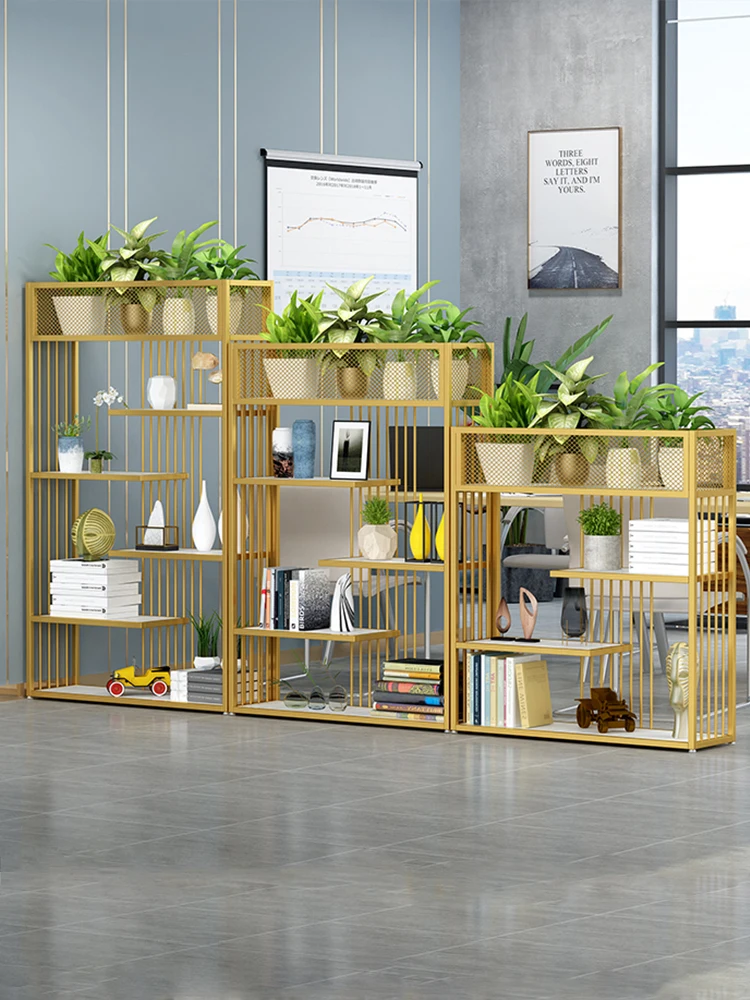 

Wrought iron office partition shelf bookshelf floor display stand restaurant flower stand industrial style entrance screen decor