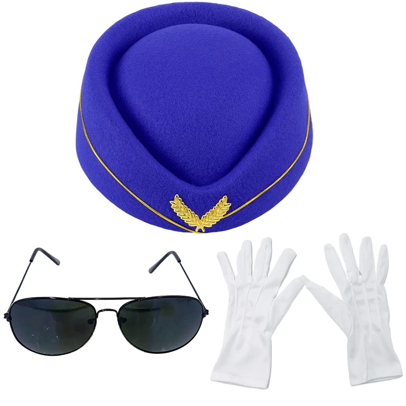 3 stücke Stewardess Hut Baskenmütze Hut Frauen Stewardessen Hut Party Cosplay Formale Uniform Kappen Zubehör Party Hüte Kostüm – Detail 6
