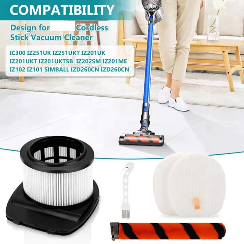 อะไหล่แปรงลูกกลิ้งแผ่นกรอง HEPA สำหรับ IZ201UK ฉลาม IZ251UK อะไหล่เครื่องดูดฝุ่น IC300