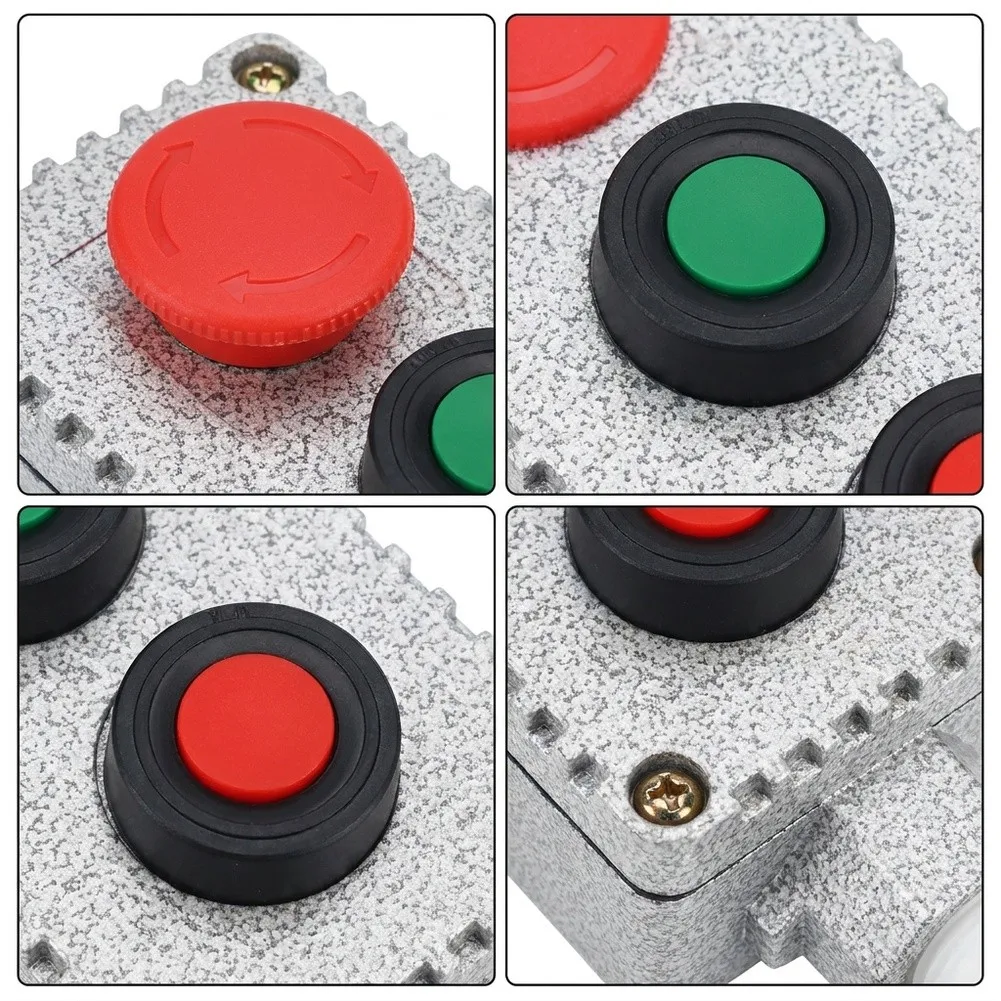 Explosion Push Button Enclosure with Dual Start Switch and E-Stop 220V 10A IP65 IICT6 Rated for Petroleum Applications