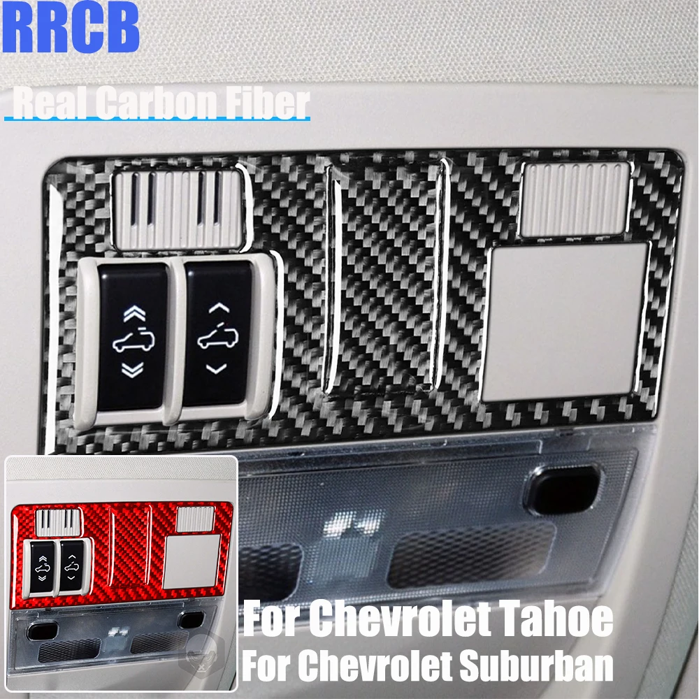 

Real Carbon Fiber Car Accessories Sunroof Control Decorative Trim Soft Cover Sticker For Chevrolet Tahoe/Suburban 2007-2014