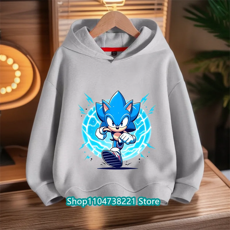 أنيمي سونيك الاطفال هوديي Trucksuit الخريف الفتيان الفتيات الكرتون الملابس هدية الكريسماس مباراة أنيقة معطف البلوز ​