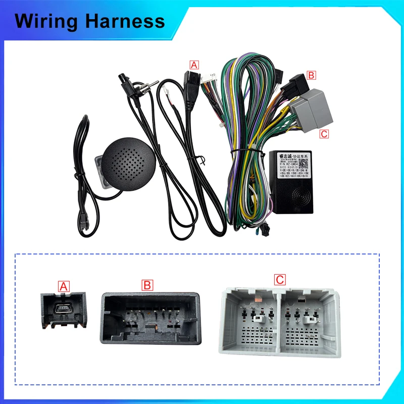 Car Radio Wiring Harness with CANBUS Decoder GM-RZ-04 For Buick Encore Chevrolet Orlando 2020 Android Stereo 16pin Power Cable