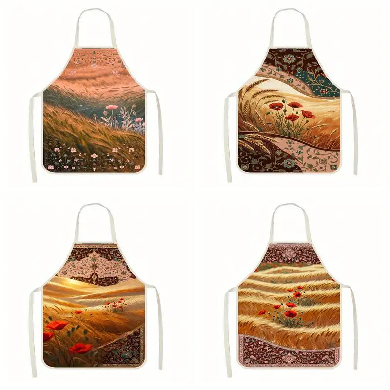 

Pastoral Landscape Aprons Linen apron, suitable for kitchen cooking, parent-child interaction, painting and other scenarios