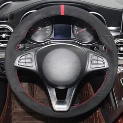 Customize Soft Suede Leather Car Steering Wheel Cover For Mercedes-Benz C180 C200 W205 C300 B200 Car Interior Car Accessories