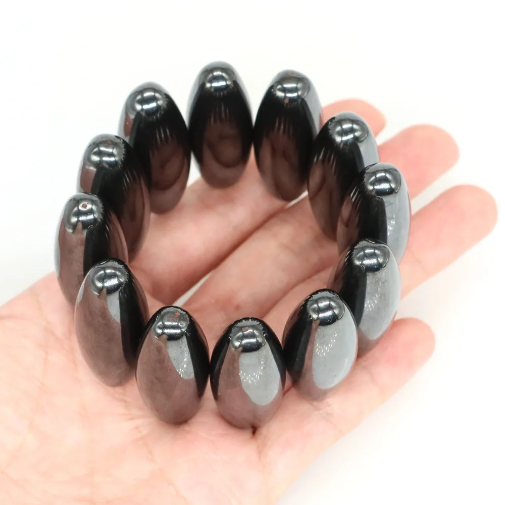 Black Lodestone Magnetite Tumbled Stones Oval Magnet Beads Reiki Crystal Healing Energy Gemstone Natural Magnetic Hematite Decor