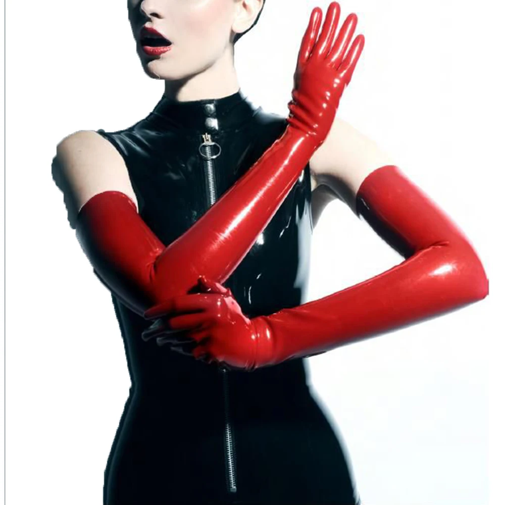 Sexy Glossy PVC Leather Gloves for Adult, Long Gloves, Cosplay Mitten, Wet Look, Nightclub Accessories, Shiny Clubwear, Party