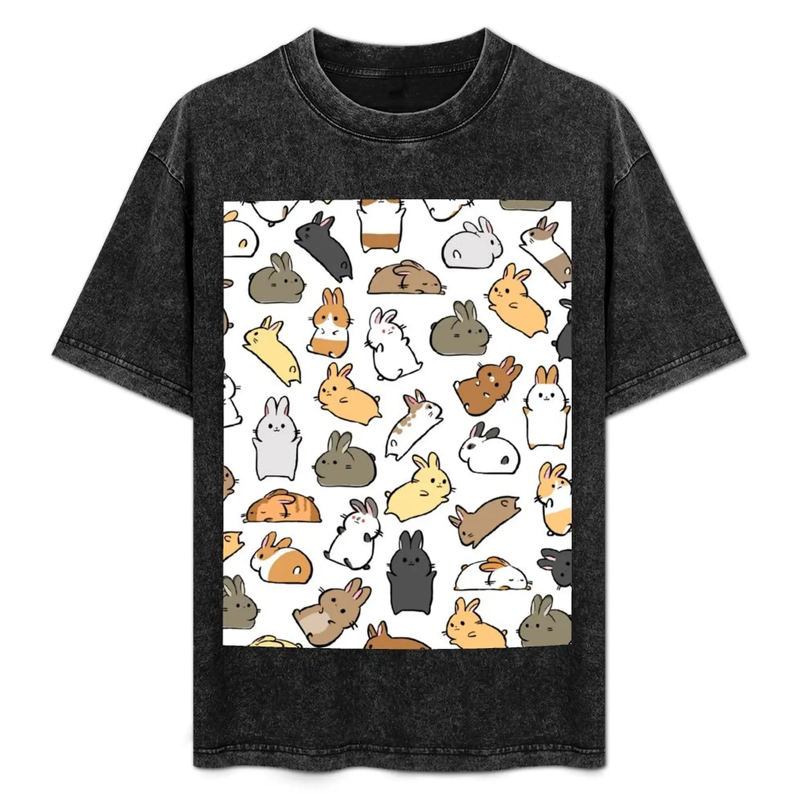 

HOUSE BUNNY LIFE breeds doodle T-Shirt Summer Casual Loose T-Shirt