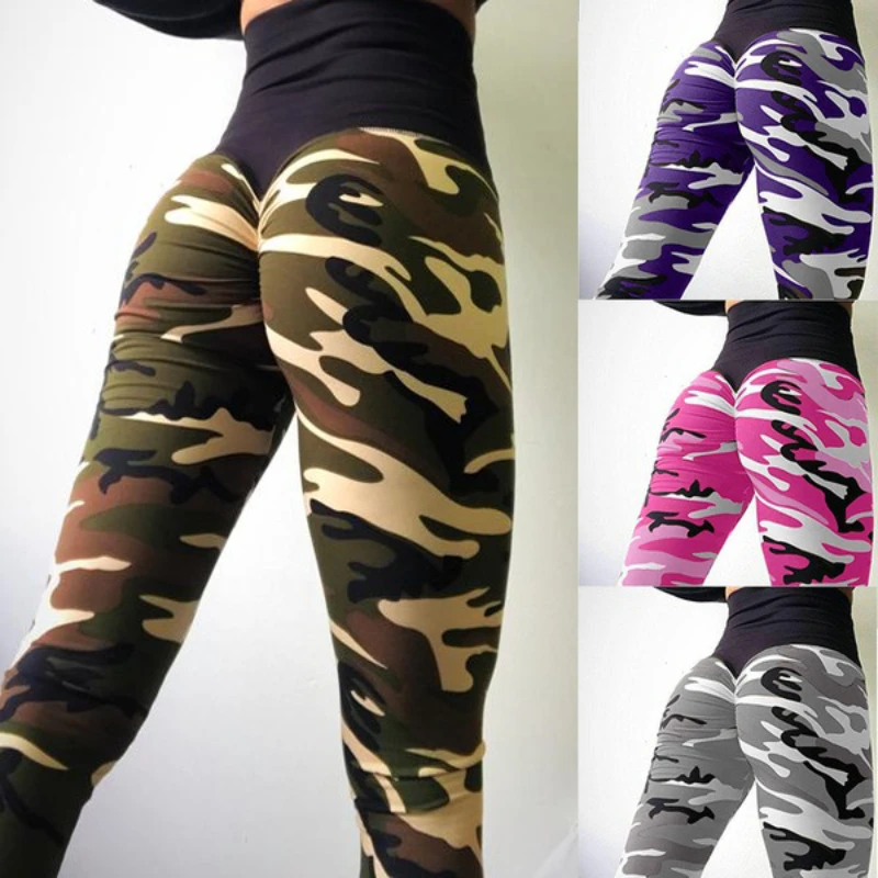 Leggings da donna Leggings mimetici Skinny elastici alti Slim verde militare Jegging Leggins Fitness pantaloni sportivi da palestra