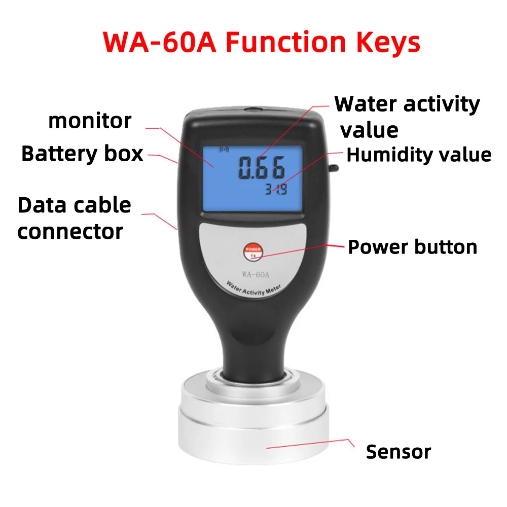 Digital water activity meter WA-60A food water activity tester High precision 0aw~1.0aw food bread portable water activity meter