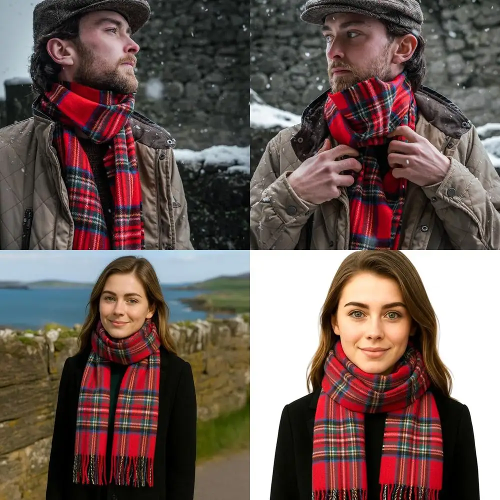 

Irish 100% Lambswool Tartan Scarf, Soft & Warm, Celtic Plaid, Imported