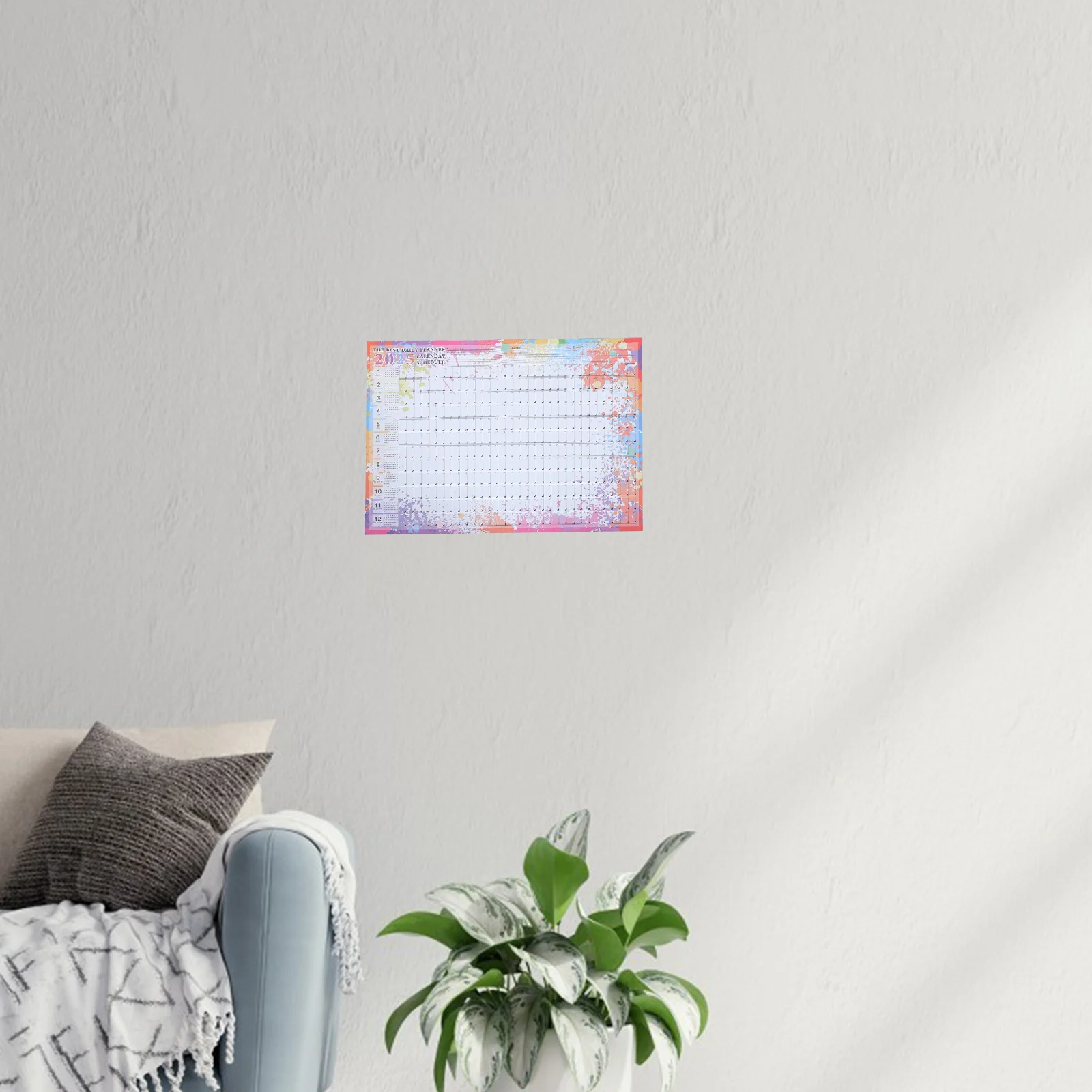 

2025 Creative Wall Calendar 55x72cm Foldable Large Yearly Planner Monthly Schedules Memo Notes Decorative Hanging Poster
