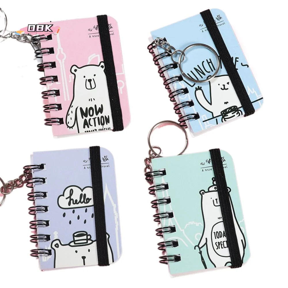 

Journal Planner Notebook Keychain Small Book Hanging Mini Notebook Pocket Random Pattern Keychain with Notepad School Supply
