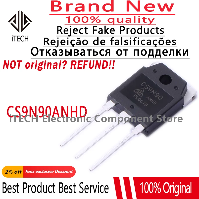 10pcs/lot Original CS9N90ANHD CS9N90 TO-247 N Channel 900V 9A MOSFET 100% New and Genuine