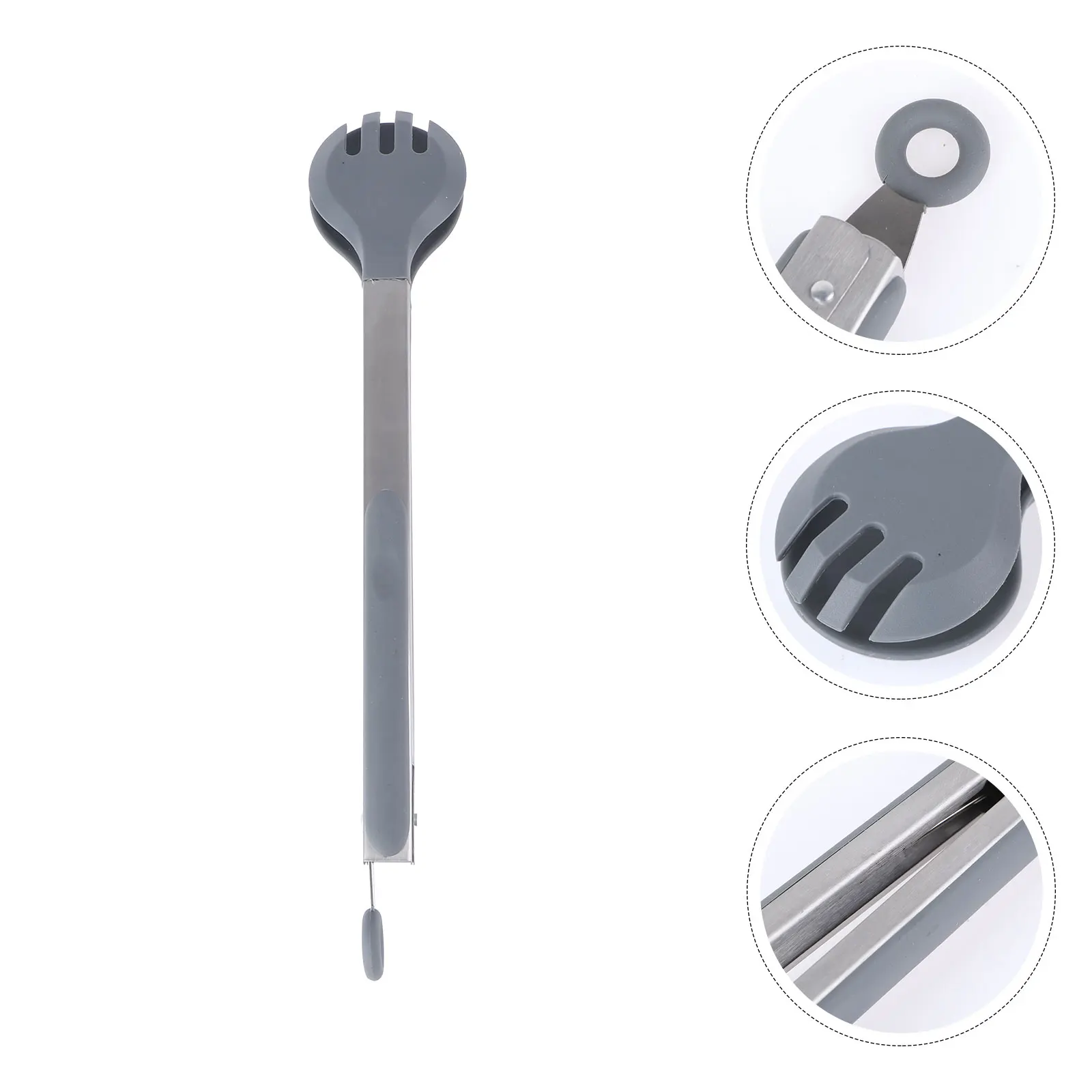 

Stainless Steel Food Tongs Heat Resistant Grey BBQ Clip Bread Clamp Lightweight Home Party Hotel Restaurant Serving Tool Kitchen
