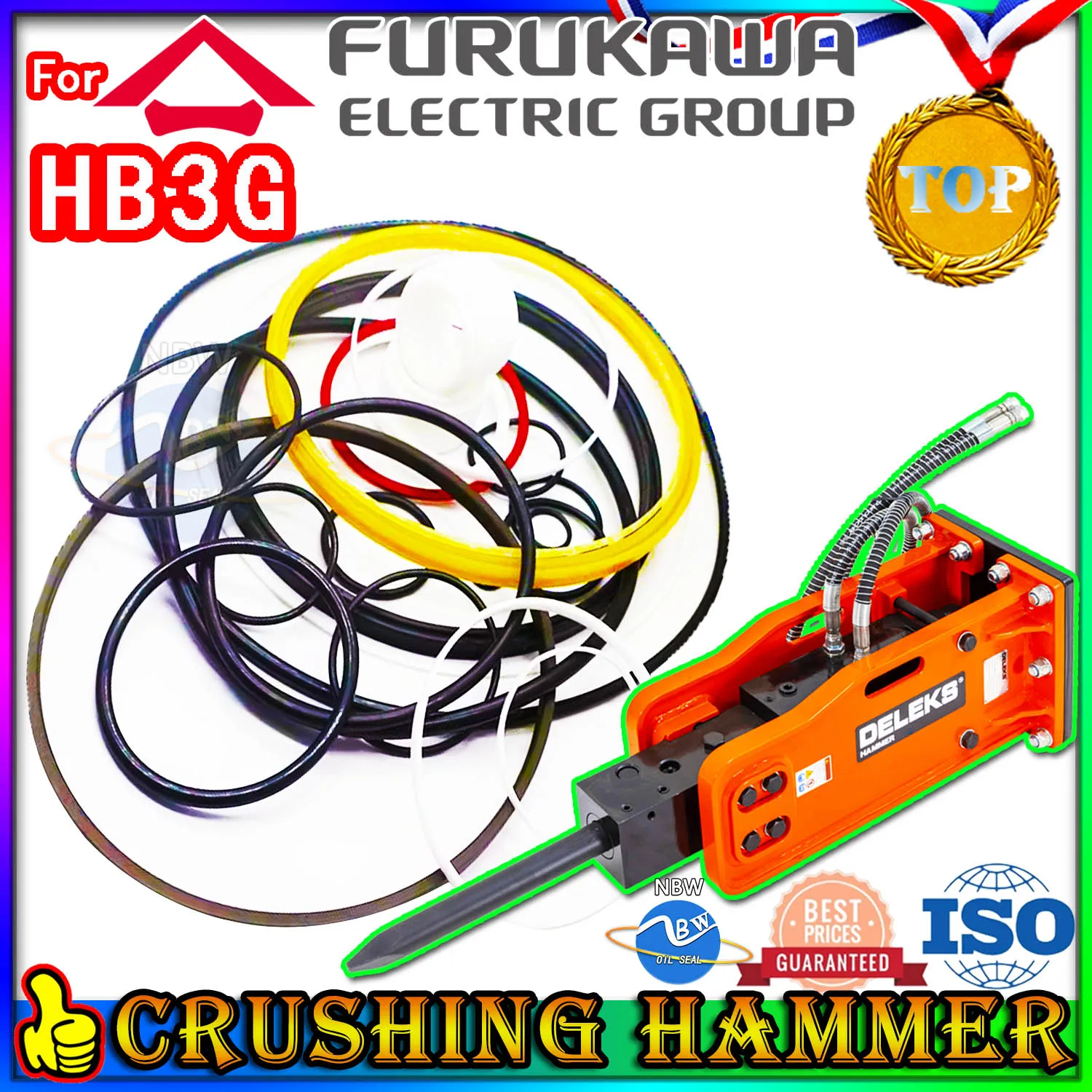 For Furukawa HB3G Crushing Hammer Oil Seal Repair Kit Excavator Hydraulic Cylinder Broken Breaker Orginal Quality Maintenance