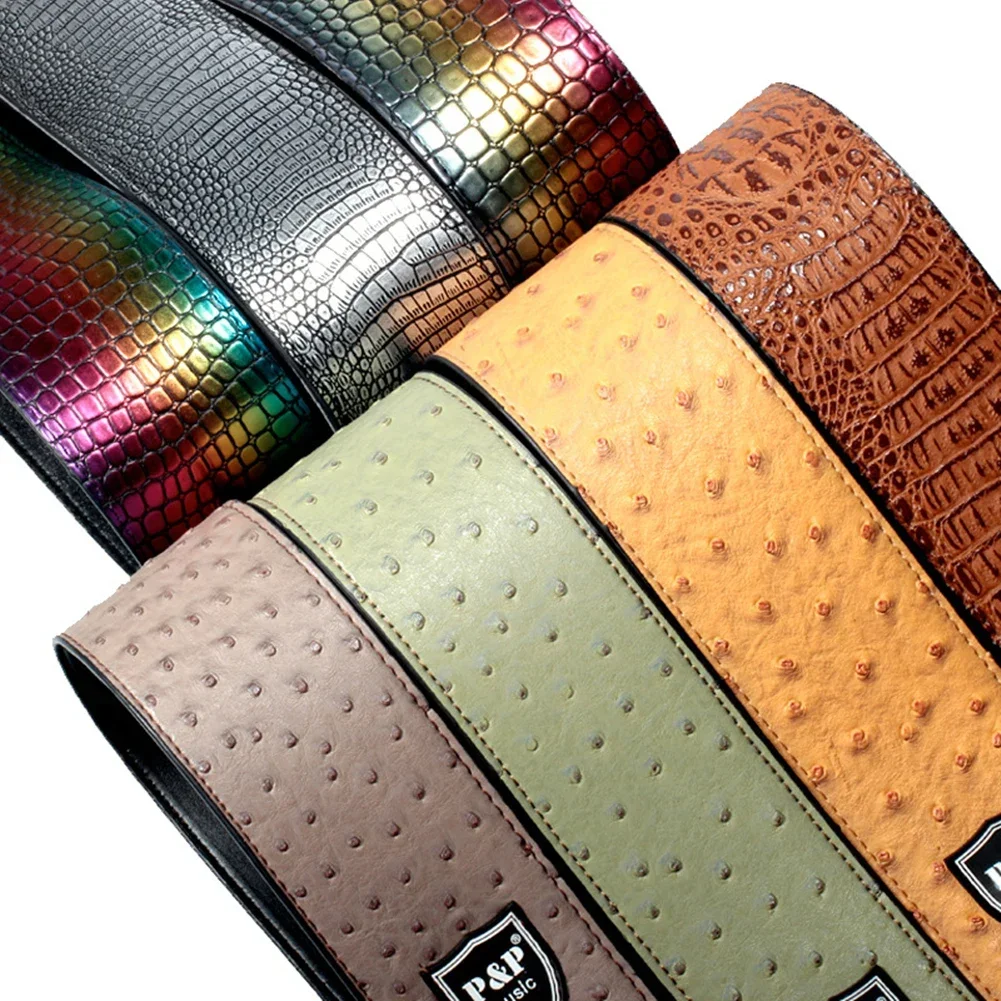 Ceinture de guitare sangle de guitare pour guitare électrique acoustique basse réglable 130 cm - 150 cm noir/marron/argent/vert/kaki coloré