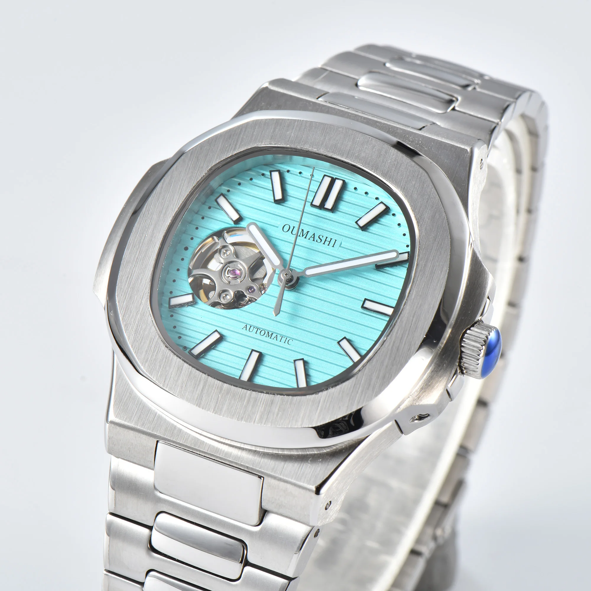 NH38 Watch 43mm Men's Watch NH38 Automatic Mechanical Watch Stainless Steel Sapphire Glass Case Waterproof Watch Customized Logo