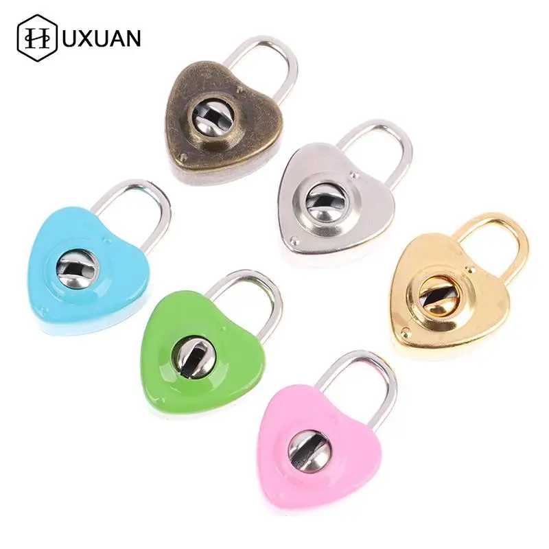 Heart Shape Padlocks Vintage Antique Style Mini Padlocks With Key Lock For Travel Wedding Jewelry Box Diary Book Suitcase