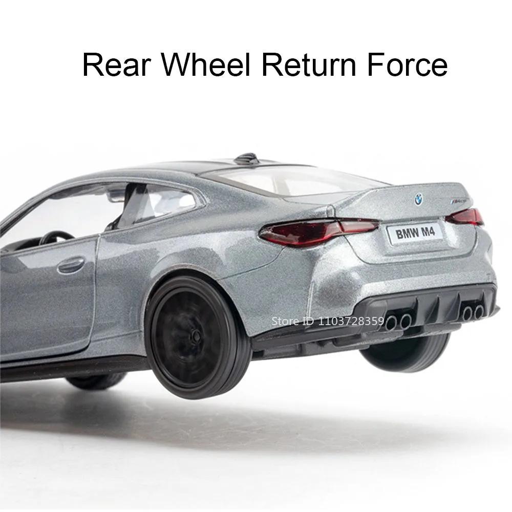 1:36 نموذج سيارة BMW M4 CSL M3 1987 سيارات مصغرة سبيكة دييكاست الأبواب مفتوحة التراجع الإطارات المطاطية حلية لعب للأطفال هدايا