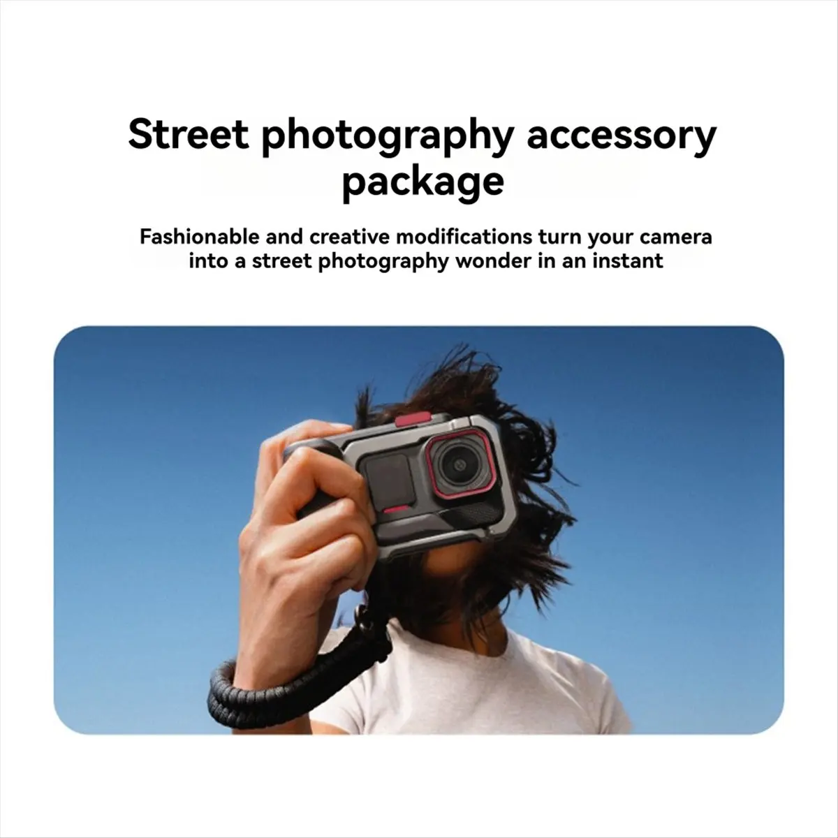 OKgood For Insta360 Ace Pro 2 / Ace Pro Grip Kit Camera Frame & Expand Accessories for Enhanced Filming Experience Silver