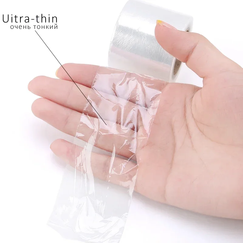 1 rollo de 200M para uso de ojos, envoltura de plástico transparente, película para tatuaje de cejas, extensión de pestañas postizas profesional, herramienta de maquillaje permanente para injerto