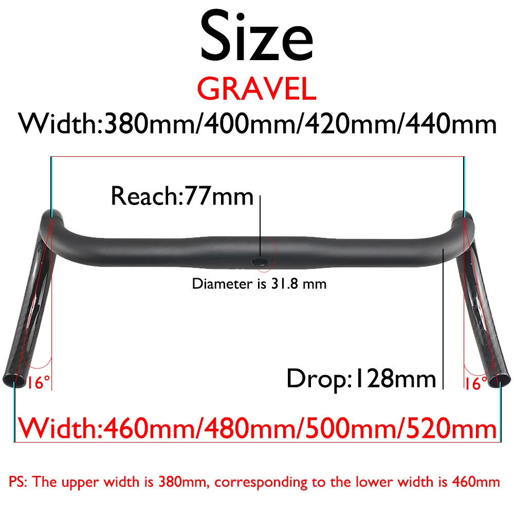 Carbon Fiber Handlebar for Road Bike,Oval Gravel Handlebar,Riding Accessories,Black Matte, Di2 Oval, 380mm, 400mm, 420mm, 440mm